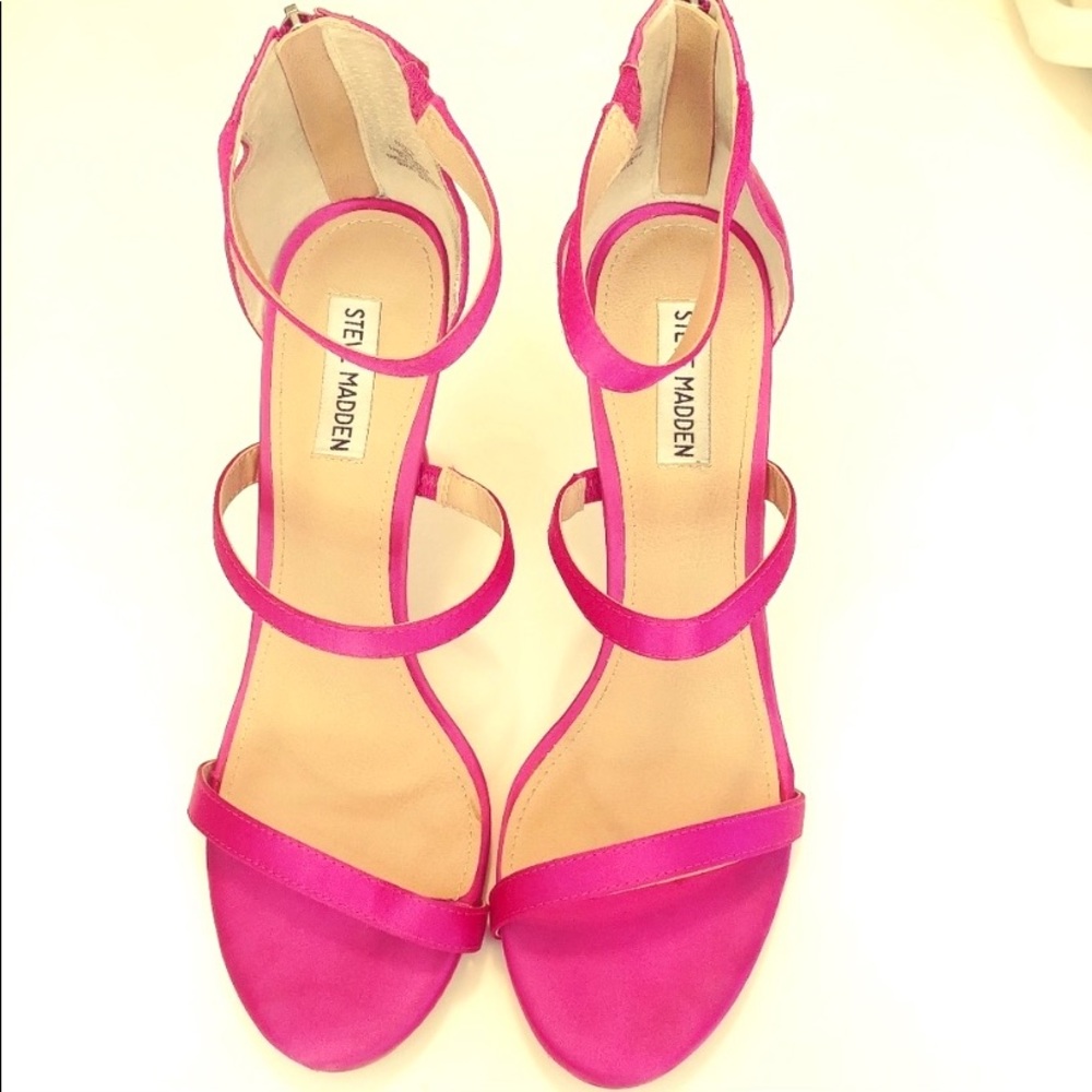 Steve Madden party dancing shoes pink strappy sandal stilettos heels Size 11
